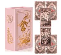 LYINGFISH Waterproof Tarot Cards for Beginners with Gold Foil Guide Book and Meanings 78 Classic Rider-Waite Deck (Rose Gold)