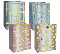 LYINUR 4Pcs Gift Bags for Presents, Small Gift Bag for Birthday Valentines Wedding Bridesmaid Christmas Party Bag for Her Him, 18 x 23 x 10 cm