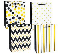 LYINUR 4Pcs Gift Bags for Presents, Small Gift Bag for Mother's Day Birthday Valentines Wedding Bridesmaid Christmas Party Bag for Her Him, 18 x 23 x 10 cm