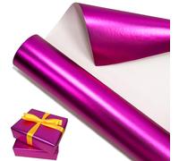 LYINUR Rose Red Wrapping Paper Roll 43 cm x 10 m, Birthday Gift Wrapping Paper Rolls, Luxury Matte Metallic Gift Wrap for Christmas Valentines Wedding Festival Xmas Flower Craft