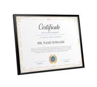 LYIPFOL Aluminum Certificate Frame 8.5x11 Inch with Black Mat & 11x14 Matless Display - Metal Diploma Frame for Wall Mounting and Tabletop - Durable Document Presentation