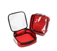 Lyirfan Empty Medicine Supplies Bag Color Coded First Aid Medical Kit Accessory Pouches,with Transparent Window Emergency Medical Kit,for Home and Work,Camping,Hiking,Daily Use.(Red, S)
