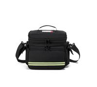 Lyirfan Family Medical Bag Empty,Double Layer Emergency Medical Supplies Bag,First Aid Bag Suitable for Home or Travel Use (Black, L)