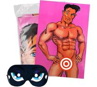 Lyiube Hen Party Games Pin The Pants On The Hunk with Large Size Novelty Stickers Eye Mask for Hen Party Organizers and Team Bride (B)