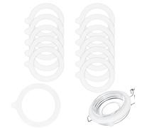 Lyivisk Pack of 12 Silicone Replacement Seals for Weck Jars, Rubber Rings, 70 x 95 mm, White, Soft, Reusable, Sealing Rings for Wide Mouth Jars, Clip Lid, Preserving Jars