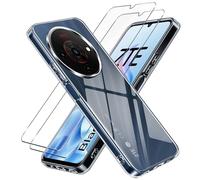 LYJERRY 1 x Protective Case Compatible with ZTE Blade A76 5G Mobile Phone Case + 2 x Protective Glass for ZTE Blade A76 5G Case Transparent Shockproof Cover Silicone Mobile Phone Case and Screen
