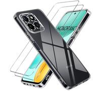 LYJERRY Case Compatible with Honor X6C Case with 2Pcs Tempered Glass Screen Protector, Soft TPU Shockproof Cover, Anti-Scratch Protection, Slim Fit, Clear