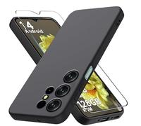 LYJERRY Case for OUKITEL C2 Phone Case with 9H Hardness Tempered Glass Screen Protector, TPU Shockproof Cover, Soft, Slim Fit, Anti-Scratch Protection, Black