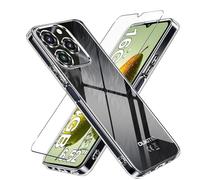 LYJERRY Case for OUKITEL C3 Phone Case with 9H Hardness Tempered Glass Screen Protector, TPU Shockproof Cover, Soft, Slim Fit, Anti-Scratch Protection, Clear