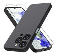 LYJERRY Case for OUKITEL C3 Phone Case with 9H Hardness Tempered Glass Screen Protector, TPU Shockproof Cover, Soft, Slim Fit, Anti-Scratch Protection, Black
