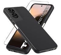 LYJERRY Mobile Phone Case Black Case Shockproof for TCL 40 NxtPaper 4G, 1 Piece Case with 1 x Tempered Glass, Protective Bumper Cover Case Silicone for TCL 40 NxtPaper 4G Screen Protector