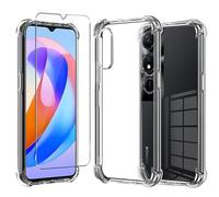 LYJERRY Transparent Soft Mobile Phone Case for Honor X5 Plus Case, 1 Tempered Glass and 1 Case Protective Bumper Cover Silicone Gel for Honor X5 Plus Case Transparent
