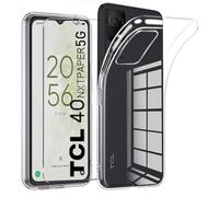 LYJERRY Transparent Soft Mobile Phone Case for TCL 40 NxtPaper 5G Case, 1 Tempered Glass and 1 Case Protective Bumper Cover Silicone Gel for TCL 40 NxtPaper 5G Case Transparent