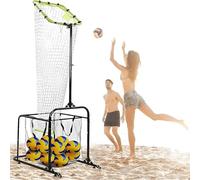 LYJIANGXIN Volleyball Setter Net, Volleyball Training Net Equipment, 5 Angles & 5 Heights Adjustable, Volleyball Hitting Trainer, Portable Wheels, for Serving, Spiking & Setting Drills