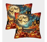 LYJSMDAAA 3D Printed Bat Throw Pillow Cases Sofa Home Decor Set of 2 Decorative Square Pillow Home Decorative for Men/Women Living Room Bedroom Sofa Chair Pillowcase 45x45cm