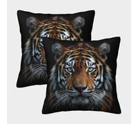 LYJSMDAAA 3D Printed Bengal Tiger Throw Pillow Cases Sofa Couch Home 2 PCS Printed Pillowcases Decorative Square Pillow Cover Cushion Covers for Sofa Car Home Decor 50x50cm