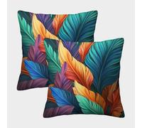 LYJSMDAAA 3D Printed Feather Cushion Cover Sofa Couch Home 2 PCS Printed Pillowcases Decorative Square Pillow Cover Cushion Covers for Sofa Car Home Decor 50x50cm