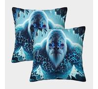 LYJSMDAAA 3D Printed Gorilla Cushion Cover Shells for Couch Pack of 2 Cushion Covers Square Throw Pillow Home Decorative for Couch Outdoor Sofa Bedroom Living Room 50x50cm