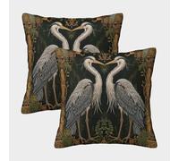 LYJSMDAAA 3D Printed Herons Throw Pillow Cases Decorative Pillowcases Pack of 2 Pillowcases Square Romantic Square Cushion Pillowcases 50x50cm