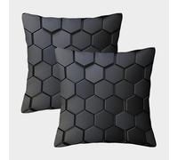 LYJSMDAAA 3D Printed Honeycomb Cushion Cover for Sofa Bedroom Living Room of 2 Pillowcases Square Pillowcase Sofa Cushions Luxury Pillow Cases for Outdoor Garden 45x45cm