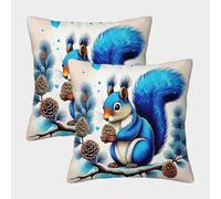 LYJSMDAAA 3D Printed Squirrel Cushion Cover Home Couch Bed of 2 Pillowcases Pillowcases Square Home Decorative for Men/Women Living Room Bedroom Sofa Chair Pillowcase 40x40cm