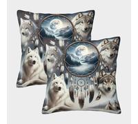LYJSMDAAA 3D Printed Wolf Case Cushion Cover Home Couch Bed of 2 Pillowcases Pillowcases Square Home Decorative for Men/Women Living Room Bedroom Sofa Chair Pillowcase 50x50cm
