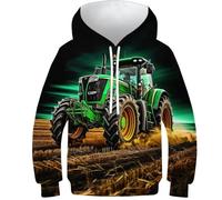LYJSMDAAA Tractor Unisex Boys Hoodies 3D Kids Funny Printed Pullover Hooded Sweatshirt Pockets for 6-15 Years