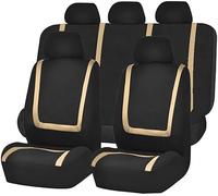 LYJXD Car Seat Covers for Mercedes-Benz Classe A A170 A180 W169 A200 W169 E-Cell W169, Full Surround Seat Cover Breathable Seat Protector Non-Slip Comfortable Seat Cushion Accessories,Black+beige