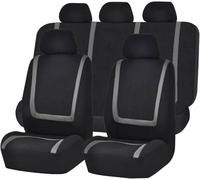 LYJXD Car Seat Covers for Seat Ibiza IV Sportcoupe (6J1,6P5) 2008-2016, Full Surround Seat Cover Breathable Seat Protector Non-Slip Comfortable Seat Cushion Accessories,Black+grey