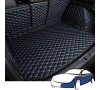 LYJXD Full Coverage Leather Car Boot Mat for Hyundai Tucson 2021-2022 2023 2024 2025, Waterproof Anti-Scratch Non-Slip Cargo Storage Protector Tray Trunk Pad,Black+Blue