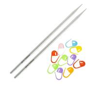 Lykke Flight Interchangeable Circular Tips Standard 3.5 inch US 4 (3.5 mm) 316 Stainless Steel, 2 Stoppers, 1 Tightening Key, 10 Colorful Stitch Holders