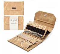 Lykke Interchangeable Knitting Needles, Natural Wooden 3.5", Knitting Needles Set - Tan Denim Effect