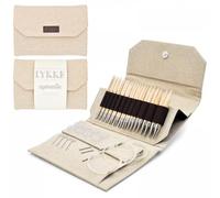 Lykke Interchangeable Knitting Needles, Naturale Wooden 3.5", Knitting Needles Set - Beige Jute Canvas