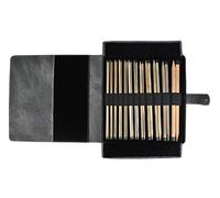 LYKKE Straight Single Pointed Knitting Needle Set 35cm (14in) Length Driftwood Grey Denim
