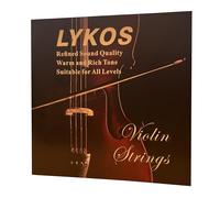 Lykos 2 Pack Full Set Violin Strings G-D-A-E Universal Violin Strings For 4/4 3/4 1/2 1/4 Violins Stainless Core and Almag Wound Premium Quality for All Levels