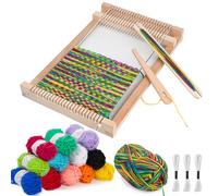 LYKTRIX Children's Weaving Frame, Wooden Loom Set, Weaving for Children aged 4-12 Years, A Perfect School Weaving Frame for Students and Beginners, Contains Enough Yarn for Weaving