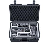 Lykus PVC2 Waterproof Hard Case Bag Case with Padded Dividers for Cameras, Lenses, Small Stabilizers, DJI Mavic/Air/Mini/Flip Dual Drones [Case Only]