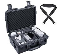 Lykus Titan MM410 Waterproof Hard Case for DJI Mini 4 Pro/Mini 3/Pro and RC2/RC/RC-N2/N1, Black with Shoulder Strap, Support 7 Batteries and RC Lanyard [CASE ONLY]