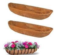 Lykvrii 2PCS Trough Liners Coco 48 inch (122cm), Coco Coir Hanging Basket Liner - 24/30/36/48 Inch Plant Trough Liner for Garden Window Box & Wall Flower Basket Planters
