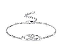 LYL.Adorer Anklet for Women,Infinity Heart Ankle Foot Bracelet,925 Sterling Silver, Gift for Her