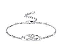 LYL.Adorer Gift for Women Girls,Infinity Bracelet for Women,925 Sterling Silver,5A Cubic Zirconia personalised Bracelet,Gifts for Girlfriend Mama