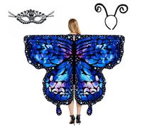 LYL. Ling Adult Butterfly Wings, Adults Fairy Wings, Butterfly Cape, Halloween Costumes for Women, 3PCS Butterfly Costume Wing Set (#005)