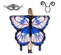 LYL. Ling Adult Butterfly Wings, Adults Fairy Wings, Butterfly Cape, Halloween Costumes for Women, 3PCS Butterfly Costume Wing Set (#004)