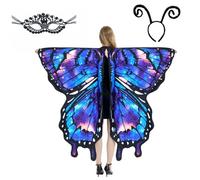 LYL. Ling Adult Butterfly Wings, Adults Fairy Wings, Butterfly Cape, Halloween Costumes for Women, 3PCS Butterfly Costume Wing Set (#011)