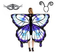 LYL. Ling Adult Butterfly Wings, Adults Fairy Wings, Butterfly Cape, Halloween Costumes for Women, 3PCS Butterfly Costume Wing Set (#003)