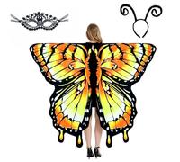 LYL. Ling Adult Butterfly Wings, Adults Fairy Wings, Butterfly Cape, Halloween Costumes for Women, 3PCS Butterfly Costume Wing Set (#015)
