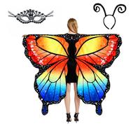 LYL. Ling Adult Butterfly Wings, Adults Fairy Wings, Butterfly Cape, Halloween Costumes for Women, 3PCS Butterfly Costume Wing Set (#002)