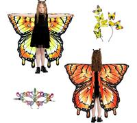 LYL. Ling Butterfly Wings For Girls, Double-Sided Fairy Wings, Halloween Costumes for Kids, Butterfly Costume for Girls (#014)