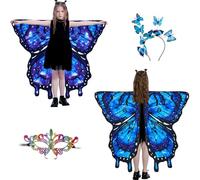 LYL. Ling Butterfly Wings For Girls, Double-Sided Fairy Wings, Halloween Costumes for Kids, Butterfly Costume for Girls (#013)