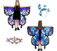 LYL. Ling Butterfly Wings For Girls, Double-Sided Fairy Wings, Halloween Costumes for Kids, Butterfly Costume for Girls (#011)
